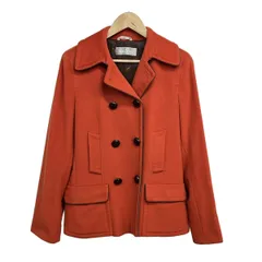 Max Mara(マックスマーラ) Pコート サイズ42 M レディース - オレンジ×ダークブラウン ウールのサムネイル