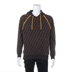 美品 フェンディ タグ付 ズッカ FF 柄 パーカー フーディー L トップス 洋服 ファッション おしゃれ ブラウン 茶色 メンズ MMM EC51-5【中古】のサムネイル