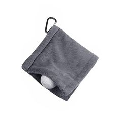 MOCOXYKLXY Golf Towel Golf Ball Cleaner Golf Cleaning Tool with Carabiner and Convenient Waterproof Keychain Buckle 14*14cm Golf Ball Cleaning Towel (Gray)