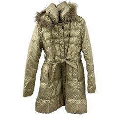 極美品 BURBERRY LONDON ファー付ダウンコート ベージュ 38 - メルカリ