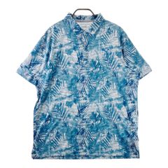 ROSASEN 半袖ポロシャツ メンズ M カモフラ柄 総柄 ネイビー 吸水速乾
