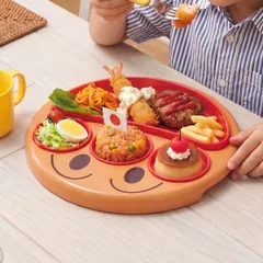 ランチプレート フェイスランチ皿 アンパンマン （ 電子レンジ対応 お子様ランチ 仕切りプレート プラスチック 子ども用食器 仕切皿 お皿 プレート 子供用食器 ベビー食器 ワンプレート キャラクター )のサムネイル