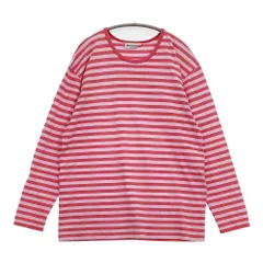 marimekko old marimekko BEAMSタグ world wide selection ヴィンテージ TASARATIA ボーダー L  長袖Ｔシャツ カットソー ロンＴ レッド ピンク ユニセックス マリメッコ【中古】6-0519M♪のサムネイル