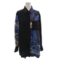 サルヴァトーレフェラガモ Salvatore Ferragamo シャツ ブラウス 総柄 シルク 絹 長袖 40 紺 ネイビー /FF ■GY62のサムネイル