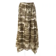 極美品△PLEATS PLEASE プリーツプリーズ イッセイミヤケ PP31-JG924 グラフィックプリント 裾変形デザイン スカート ブラウン系 4 日本製 正規品 レディース オススメ◎のサムネイル