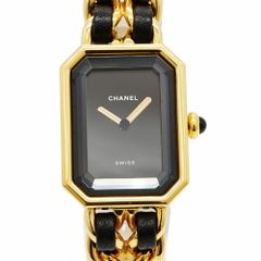 稼働 CHANEL プルミエール M 腕時計 ブラック文字盤 ゴールド 3728 