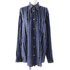 極美品★BALENCIAGA バレンシアガ 20SS 658956 ロゴボタン付 ストライプロゴ オーバーサイズ 長袖シャツ マルチ 34 正規品 ユニセックスのサムネイル