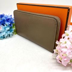 完売品】ボナベンチュラ 長財布 シボ革 ロゴ型押し グレージュ 