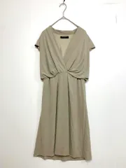 UNITED ARROWS ユナイテッドアローズ きれい目 Vネック ワンピース size38/ベージュ ■◆ レディース