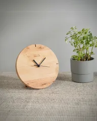 【Natural Signature】木製壁掛け時計 置時計 両用 ラウンドクロック ミニ 18cm おしゃれ シンプル 天然木 北欧 ナチュラル インテリア 雑貨 リビング 子供部屋 引越し祝い 新築祝い プレゼント ウッドクロック 新生活 NovaRoomのサムネイル