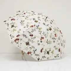 日傘 JILL STUART ジルスチュアート USED品 晴雨兼用 ボタニカル柄 植物 箔プリント 遮光 遮熱 UV 50cm S3993のサムネイル