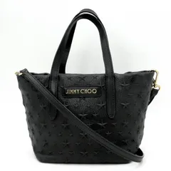 JIMMY CHOO（ジミーチュウ）MINISARA ミニサラ 2WAYハンドバッグ ショルダーバッグ スターエンボス ブラック レザー ゴールド金具 レディース【中古】のサムネイル