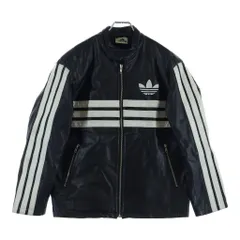 adidas (アディダス) 3ストライプ レザージャケット ブラック #L 90S AA7115のサムネイル