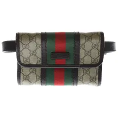 GUCCI (グッチ) GGスプリーム シェリーライン ショルダーバッグ ウエストバッグ ボディバッグ ベルトバッグ ブラウン×ベージュ レザー×PVC 152597のサムネイル