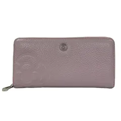 CLATHAS(クレイサス) 長財布 - ライトパープル フラワー(花)/型押し加工/ラウンドファスナー レザーのサムネイル