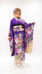 振袖 濃紫 桜柄 金彩 華やか 成人式 - メルカリ