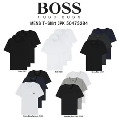 HUGO BOSS(ヒューゴボス)メンズ Tシャツ クルーネック 半袖 レギュラーフィット 3枚組 アソート セット コットン 無地下着 肌着 インナー 男性用 50475284のサムネイル