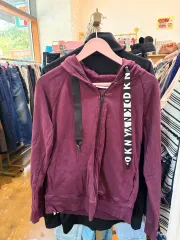 DKNY ジップアップ フーディー Tシャツ ワイン色のサムネイル