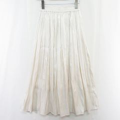 안티 클로즈 ANTIQULOTHES 주름 롱 스커트 F 광택 아이보리 kz13514
