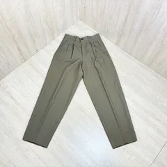 ISSEY MIYAKE イッセイミヤケ 2タック テーパード スラックス パンツ 毛100% カーキ グレー Mのサムネイル