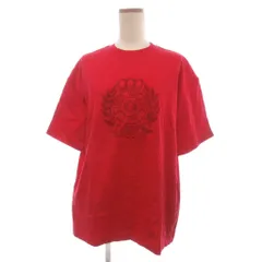 ロエベ LOEWE Tシャツ カットソー 半袖 ロゴ刺繍 赤 レッド Mのサムネイル
