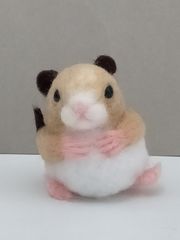 ハムスター 羊毛フェルト パールホワイト ジャンガリアン ぬいぐるみ