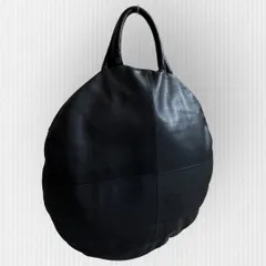 【美品】カワカワkawakawa 本革　サークルトートバッグ　黒　日本製　レザー　ブラック　丸型のサムネイル