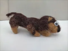 HAT7-039　羊毛フェルト　ダックスフント　犬　いぬ　イヌ　動物　どうぶつ　ぬいぐるみ　オーナメント　インテリアのサムネイル