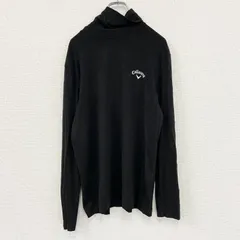 Callaway Golf　キャロウェイ　長袖ハイネックＴシャツ　刺繡ロゴ　ワンポイント　黒　ブラック　Lサイズ　古着【値引き交渉OK！】のサムネイル