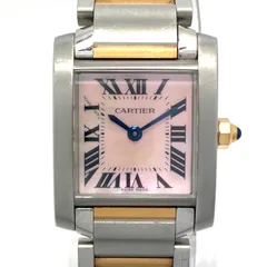 【OH・電池交換済み】腕時計 レディース カルティエ Cartier タンクフランセーズ SM  W51027Q4 ピンクマザーオブパール シェル クォーツ 2針のサムネイル