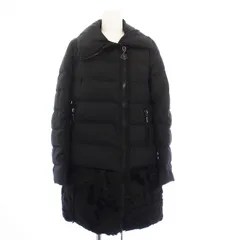 モンクレール MONCLER GERBILLE ダウンコート アウター ミドル スタンドカラー ジップアップ ゴートファー 切替 00 XXS 黒 ブラック /KHのサムネイル