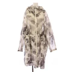 フェンディ FENDI AERY SHADY FLOWERS Jacket フラワーズジャケット ナイロン アウター ミドル丈 フード シアー シースルー ジップアップ M グレー 白 ホワイト FAN026 /BBのサムネイル