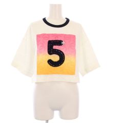 샤넬 CHANEL 24SS No.5 코코마크 T셔츠 컷소우 반소매 자르기 길이 34/36 화이트 P76438K11016 /KH