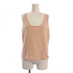 CHANEL ノースリーブ カシミヤ ラメニット 金ボタン 36 ベージュ CHANEL ノースリーブ カシミヤ ラメニット 金ボタン 36 ベージュ