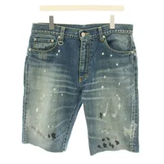 ソフネット SOPHNET. デニムパンツ ジーンズ ハーフパンツ ショートパンツ ジップフライ ペイント加工 ダメージ加工 L 青 ブルー 80056 /YTのサムネイル