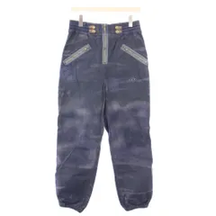ディーゼル DIESEL スラックスパンツ ジップフライ 総柄 USED加工 M 紺 ネイビー /BBのサムネイル