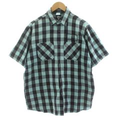 old Stussy チェック柄 半袖シャツ - メルカリ