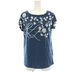 ローレンラルフローレン LAUREN RALPH LAUREN Tシャツ カットソー 半袖 フラワー刺繍 S 青 ブルー IT03945310963 /HNのサムネイル
