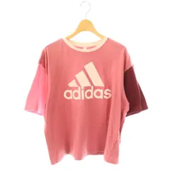 アディダス adidas Tシャツ 半袖 ロゴ カットソー XL ピンク /HK