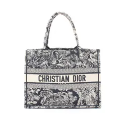ディオール Dior トートバッグ BOOK TOTE ブックトート ミディアム ネイビー キャンバス ブックトート ミディアム レディース Used A