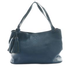 美品✨トリーバーチ　テア　トートバッグ　2way エンボスロゴ　レザー　ネイビー 美品✨トリーバーチ テア トートバッグ 2way エンボスロゴ レザー