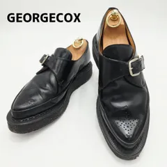 GEORGE COX　ジョージコックス　シングルモンクレザーシューズ　ラバーソール　厚底　13123　593ブローグ　メダリオン　UK6　ブラック/黒のサムネイル
