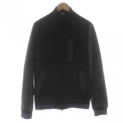 ナイキ NIKE STUSSY NSW デストロイヤージャケット スタジャン ブルゾン ジップアップ レザー 切替 ロゴ S 黒 ブラック /KUのサムネイル