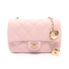 シャネル CHANEL ショルダーバッグ ミニマトラッセ ライトピンク レザー マトラッセ スモールフラップ チェーンショルダー レディース Used Aのサムネイル