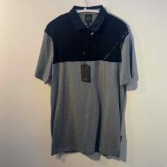 L1477】 ArmaniExchange ハーフジップポロシャツ S グレー - メルカリ