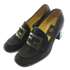 フェンディ FENDI スエードヒールローファー 35.5 黒 ブラック /SS ■OSのサムネイル
