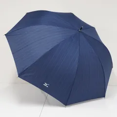 傘 MIZUNO ミズノ USED美品 メンズ ストライプ ネイビー ジャンプ グラス骨 大判 65cm Z4000のサムネイル