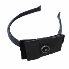 シャネル CHANEL カチューシャ リボン ベルベット ブラック /TK ■OHのサムネイル