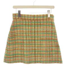 美品】miu miu ロゴ入りスカート 台形 ブラック 36 ビーズ ボタン