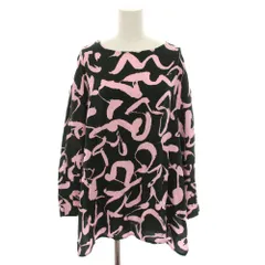 マリメッコ marimekko ハルハ Harha シャツ ブラウス ボートネック 長袖 総柄 36 深緑 ディープグリーン ピンク 52194-1-47703 /YTのサムネイル